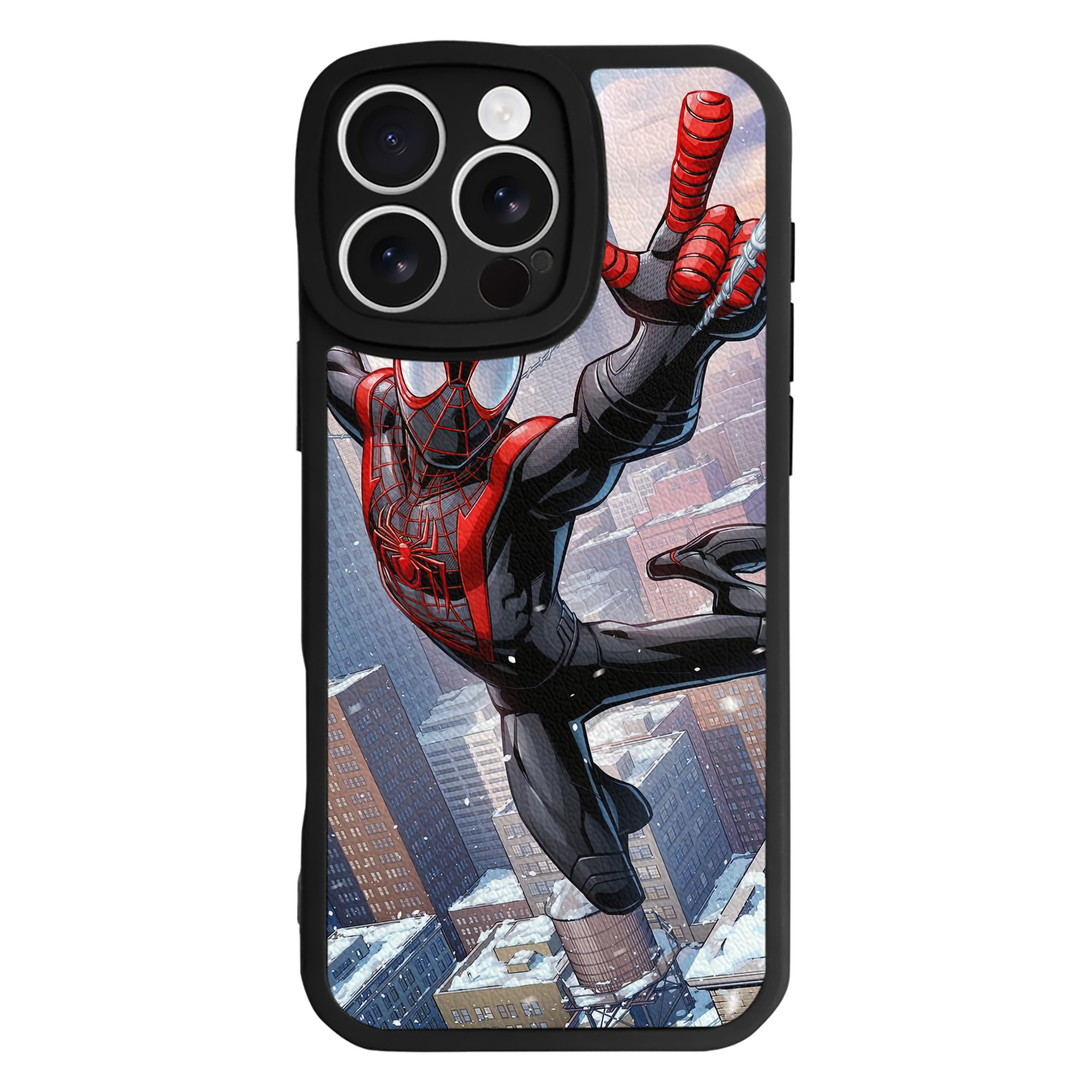（画像用） Spider Man スパイダーマン 【iPhone 16シリーズ対応】シリコンスマホケース（レザー調） 材質：シリコン